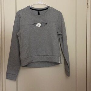 NWT Adidas cutout cropped gray sweater size: S